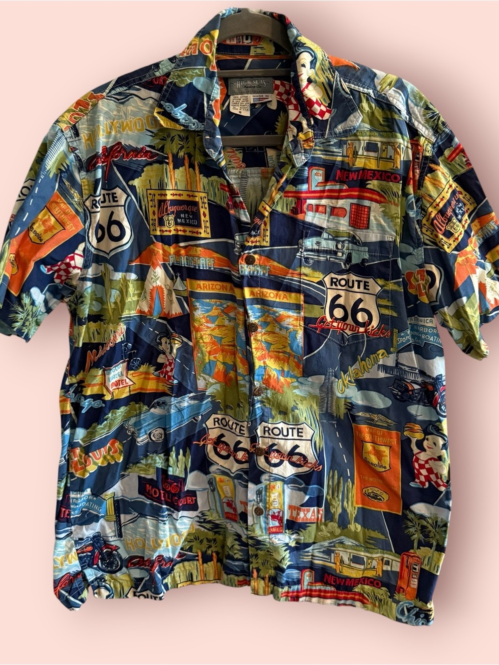 Vintage High Seas Route 66 Hawaiian Shirt
